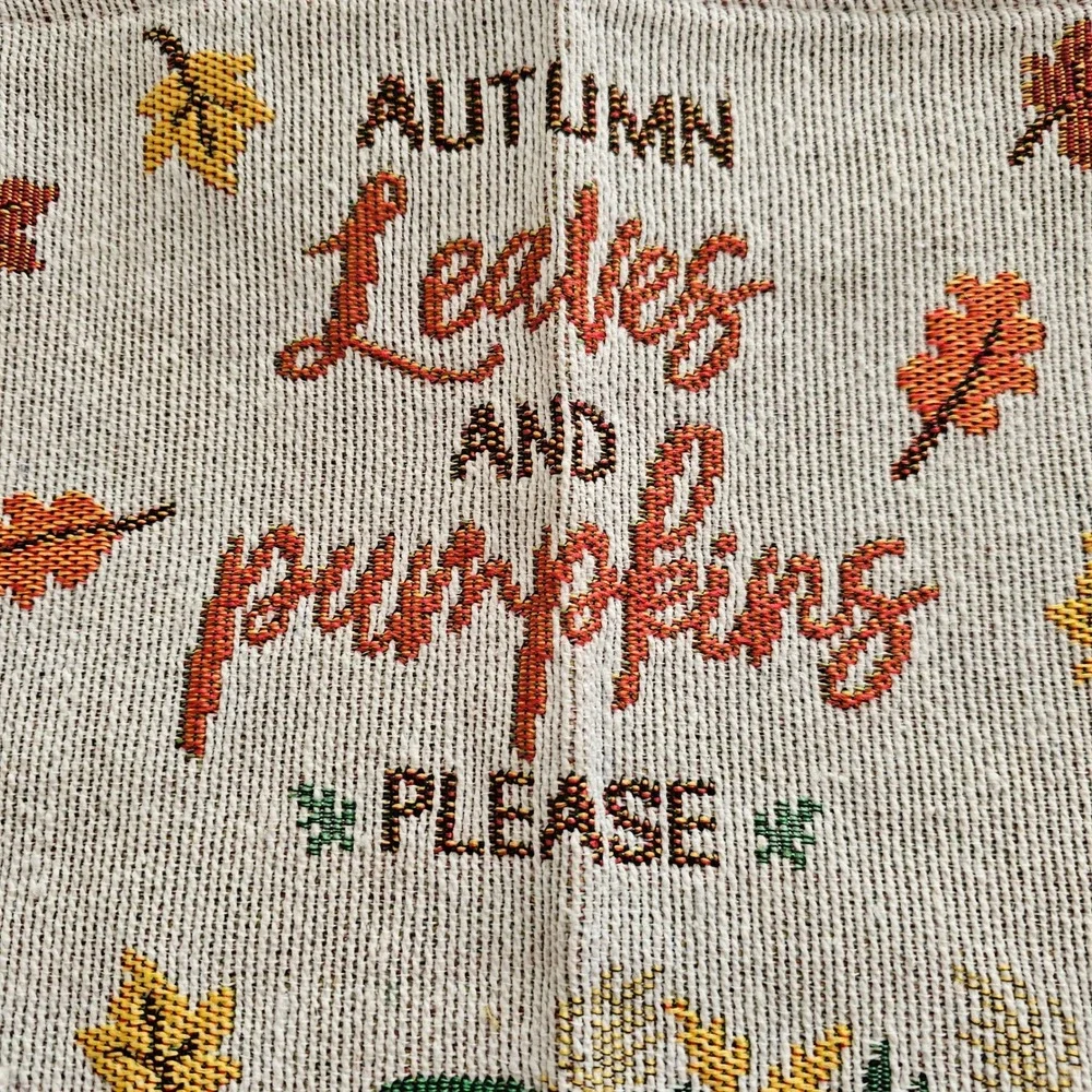 Perfect Harvest Tapestry Placemats Set of 4 Autumn Leaves Pumpkins Green Truck